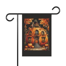 Pumpkin House Garden Banner Fall Halloween Yard Flag