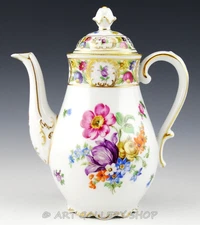 Schumann Bavaria EMPRESS DRESDEN FLOWERS 7" SMALL TEA OR COFFEE POT WITH LID