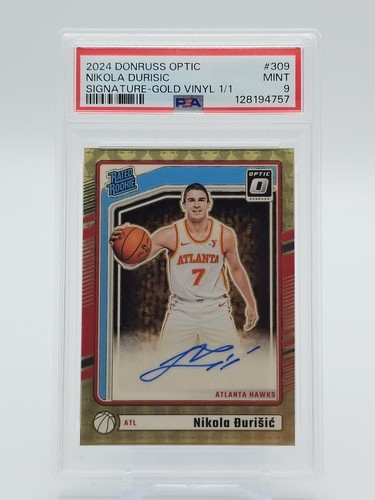 NIKOLA DURISIC 2024-25 DONRUSS OPTIC ROOKIE AUTO GOLD VINYL 1/1 PSA 9 Q2470