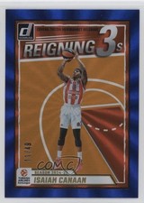 2024 Panini Donruss EuroLeague Reigning 3s Blue Laser 11/49 Isaiah Canaan 10no