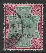 British East Africa, 1885, Scott #67, 1r Carmine & Green, Used, Very Fine