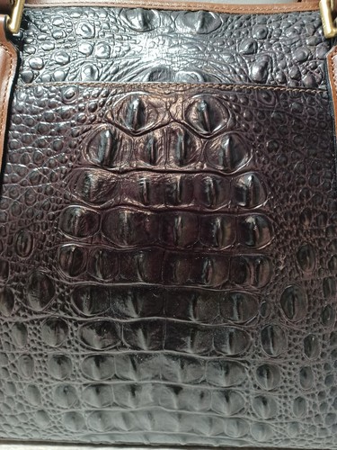 Brahmin Animal Print with Brown Leather Double Strap Shoulder Bag - Picture 8 of 24