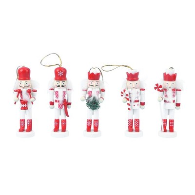 5 Pcs Nussknacker-figur Walnuss-soldat Kindergartenverzierung Aus Holz