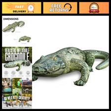 Realistic 49" Inflatable Alligator Float - Pool Decoration, Safari Theme, Hallow