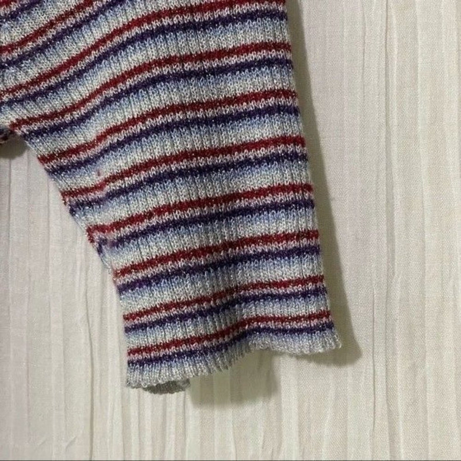 Something Navy Sparkle Ribbed Pullover Short Slee… - image 4