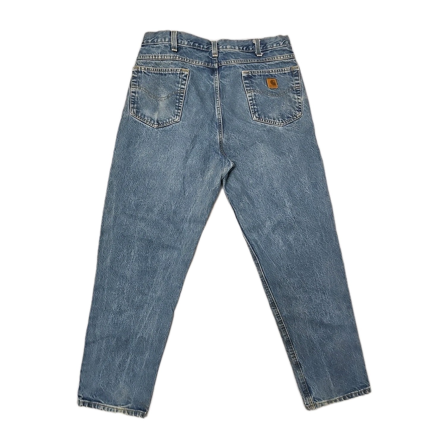 Carhartt Relaxed Fit Tapered Leg Denim Jeans Mens 35x32 Work  thumbnail 2