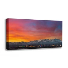 Las Vegas Strip Skyline Panoramic Canvas Wall Art Decoration, Nevada Art Print