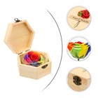 1pc Sechseckige Simulation Blumengeschenk Buntes Blumengeschenk Holzbox ()
