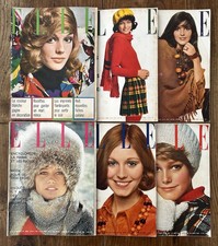 Lot de 6 magazines ELLE de 1969 - Mode Fashion Vintage Pub - Bon État et Complet