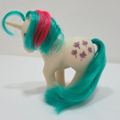 Vintage Hasbro My Little Pony Gusty G1 Unicorn Maple Leaves White 1984