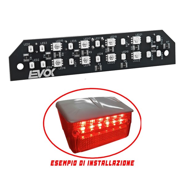 Evok LED RüCklicht FüR Vespa 50 Special 12V Sport Rot - MF9766-image