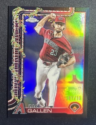 2025 Topps Chrome Holliday Zac Gallen 4 Black Refractor /10 Arizona Diamondbacks