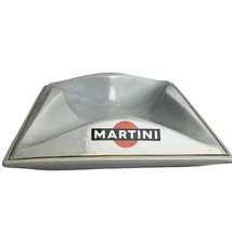 Vintage Martini Ashtray Ceramic RARE 8” x 8” x 3” Square Porcelain Boehringer