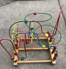 Child's Rollercoaster Large Educational Bead Maze Wooden Toy