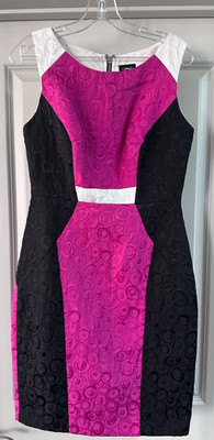 Jax Dress Women s Size 8 Black Pink White Sheath