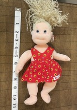TY Beanie Kids BLONDIE Girl Cloth Doll 10" Red Floral Sundress 2000 Vintage Vtg