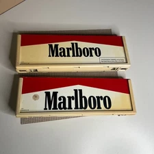 Set of 2 Vintage Marlboro Light Box Signs 1992 Philip Morris Store Display Tobac