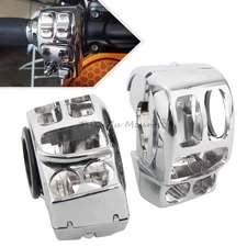 Chrome Handlebar Button Switch Housing Fit For Harley Road Electra Street Glide