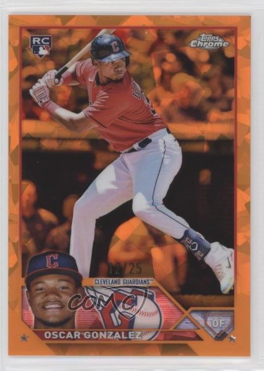 2023 Topps Chrome Sapphire Edition Orange 12/25 Oscar Gonzalez Rookie RC 0xh3