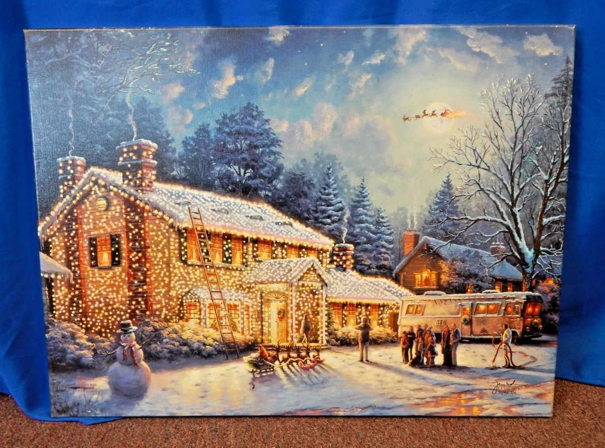 25+ Thomas Kinkade Canvas Christmas Art Paintings for sale