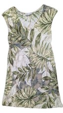 VTG Jams World M Dress Leaf Print Kona Coast Olive Oragami Sleeveless Aloha 90s
