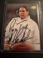 2015 Upper Deck - Nick Saban #45 IP Auto "Roll Tide" Alabama