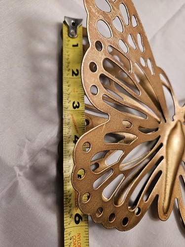 Farfalla grande da parete color oro in metallo arredamento retrò - Foto 4 di 5