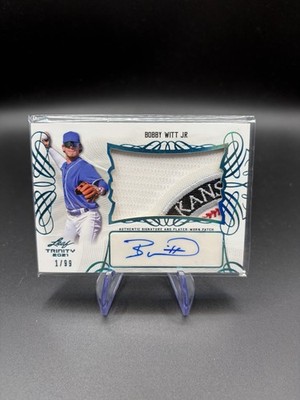 2021 Leaf Trinity Bobby Witt Jr Patch Auto 1/99 #PA-BWJ Kansas City Royals