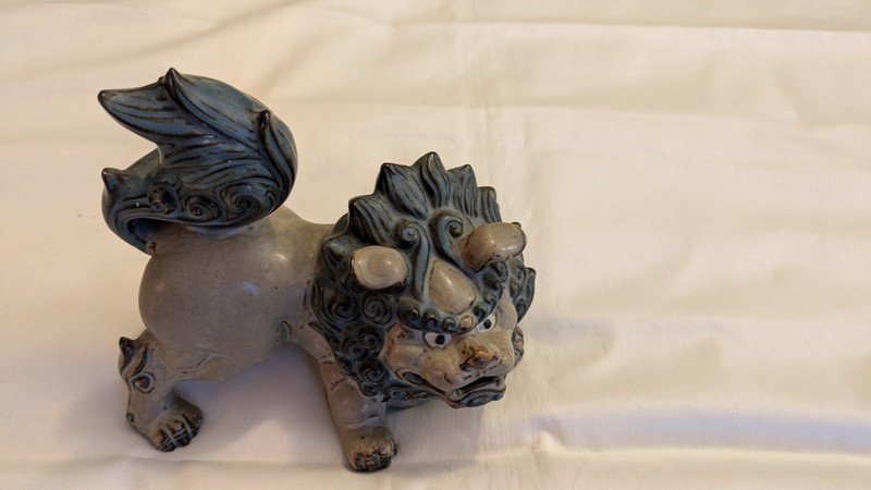 Vintage Kutani Japanese  Foo Dog Shishi Temple Lion Showa Era Statue