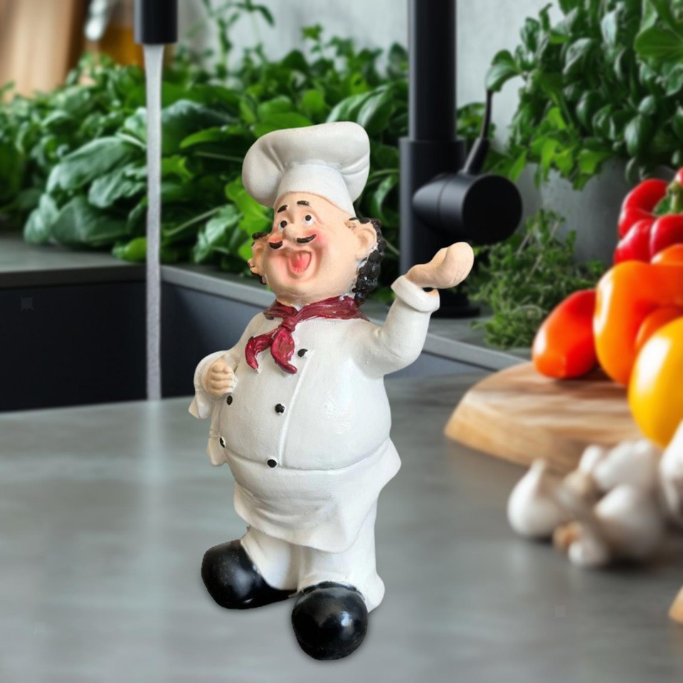 Resin Chef Figurine Decorative Cute Resin Sculpture for Cabinet Kitchen ...