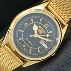 VINTAGE SEIKO 5 AUTOMATIC REFURBISHED JAPAN MENS BLUE COLOR DIAL WATCH a443493-1