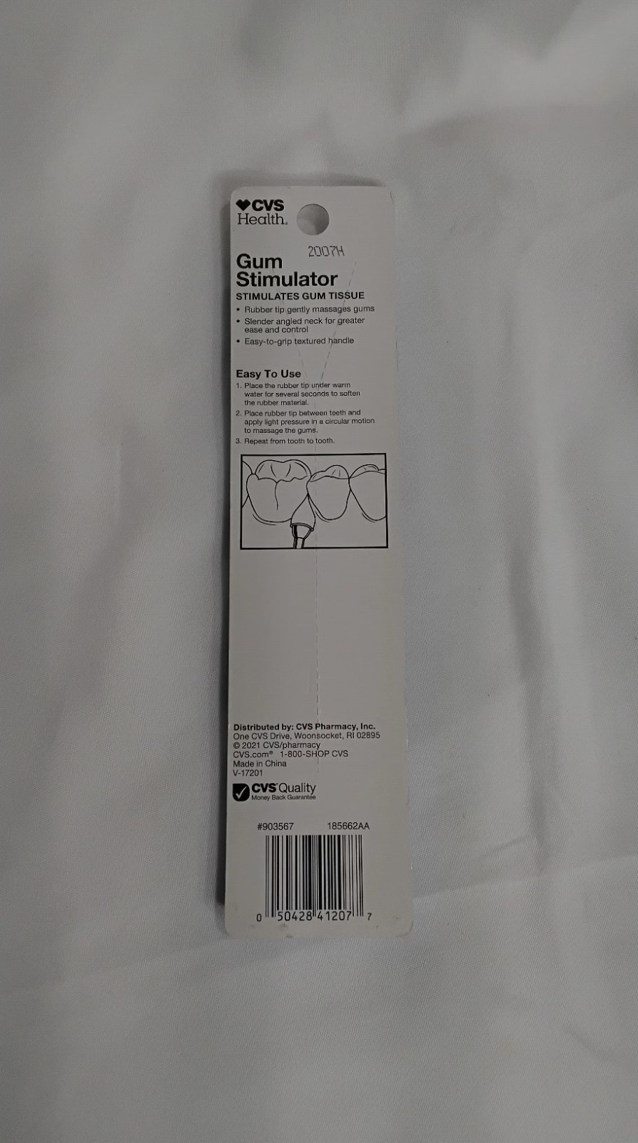 CVS Health Gum Stimulator Stimulates Gum Tissue Removes Debris Gentle Rubber Tip