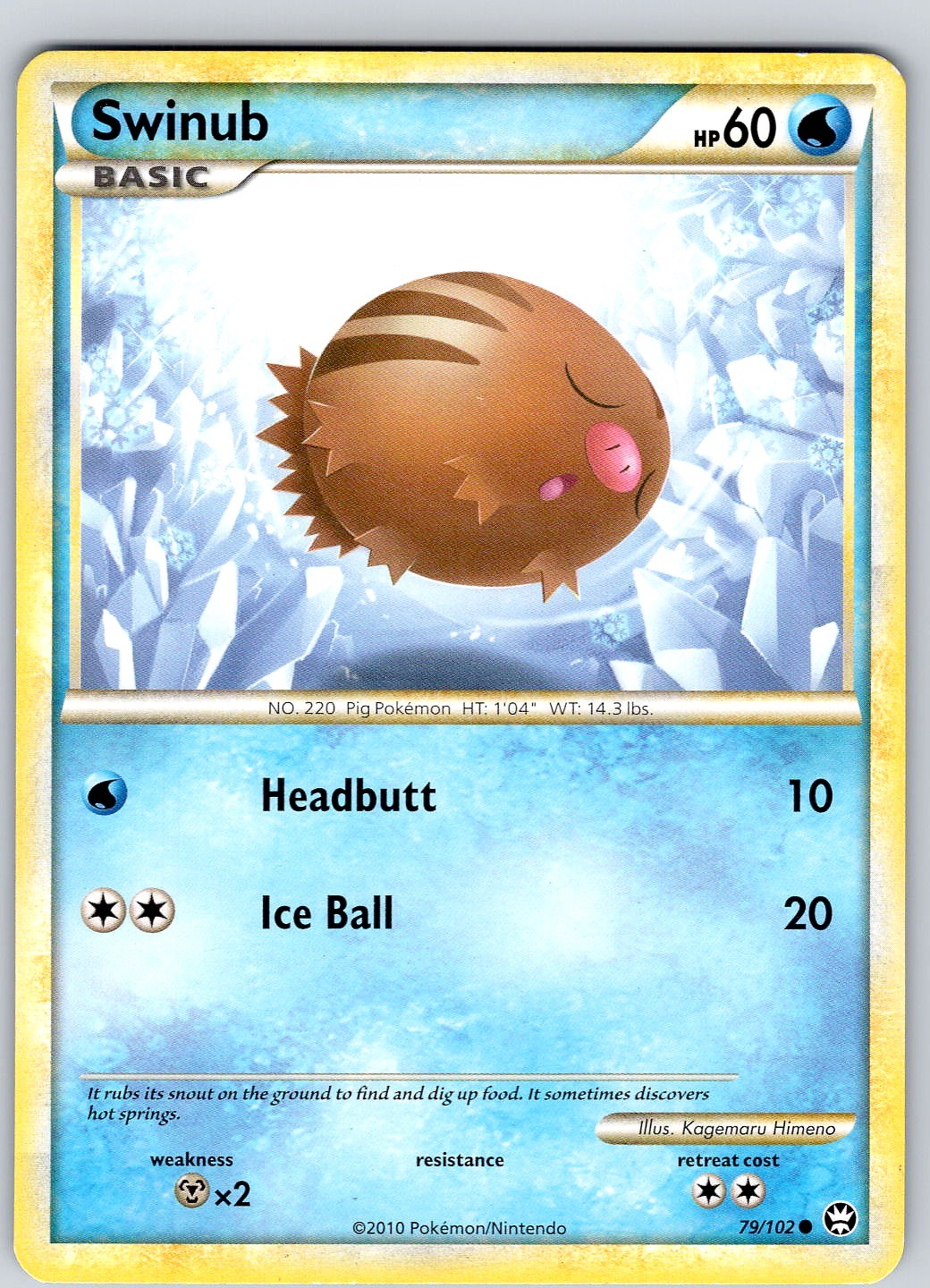Pokemon TCG Swinub HGSS Triumphant 79/102 Regular Common Card LP-NM
