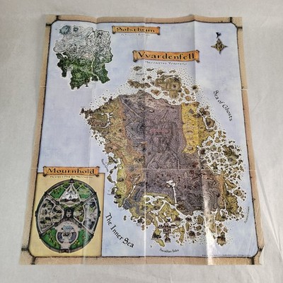 Elder Scrolls III 3 Morrowind Vvardenfell Solstheim Mournhold Poster Map Insert