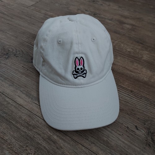 Psycho Bunny Mütze Kappe Herren Einheitsgröße verstellbarer Riemen hinten bestickt Zauber