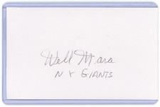 Wellington Mara Index Card Auto NFL HOF Giants Owner