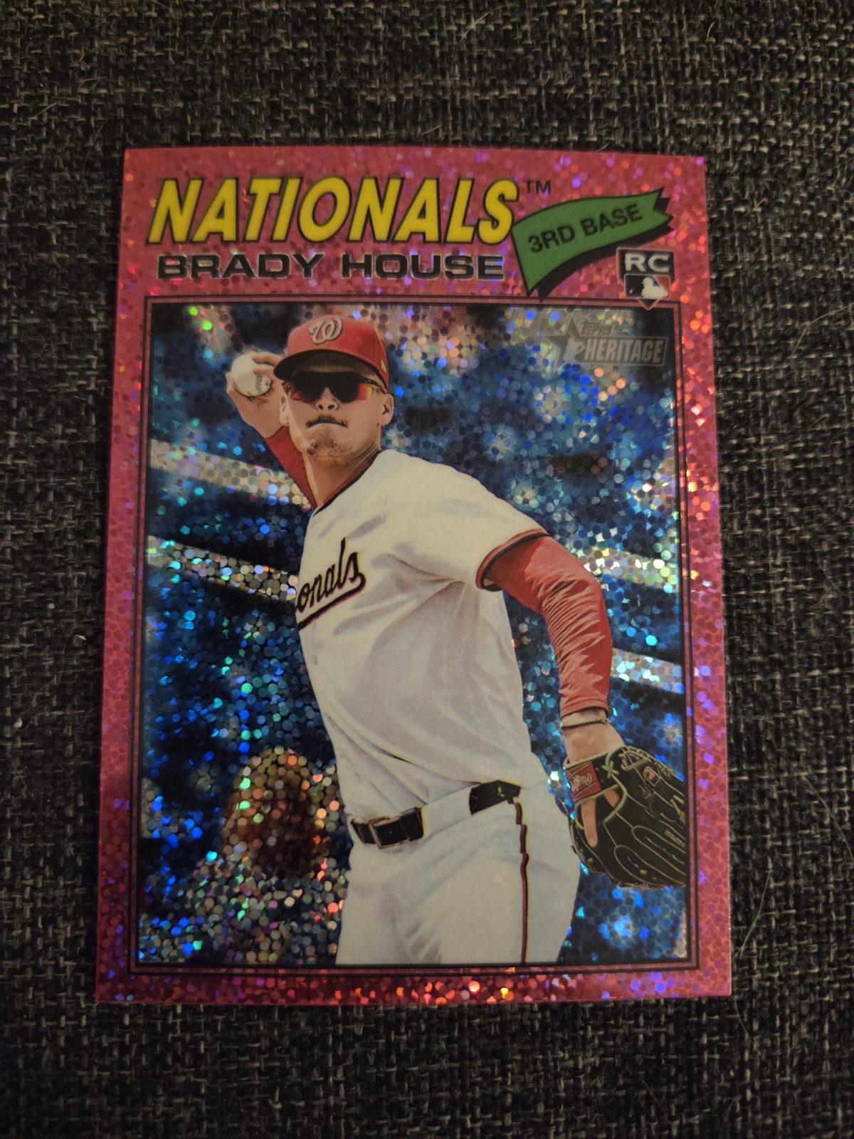 2026 Topps Heritage #153 Brady House Chrome Pink Sparkle - Washington Nationals