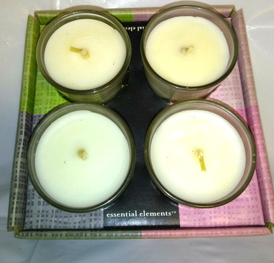 Candle lite ESSENTIAL ELEMENTS 4Pk BlackCurrant/Basil & Raspberry/Geranium votiv