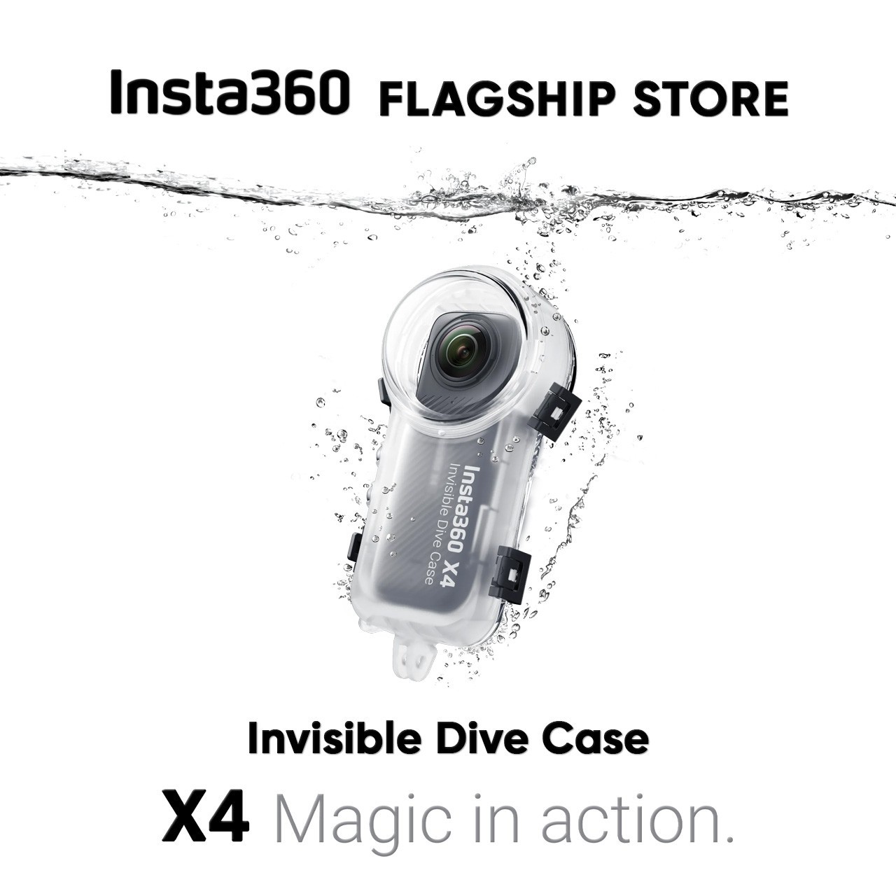 Estuche de Buceo Invisible Insta360 X4 Auténtico Impermeable 50m Carcasa de Cámara de Acción