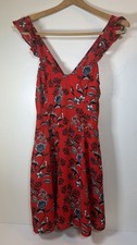 Y2K Charlotte Russe Rose Midi Dress Red Romantic Kentucky Derby button dress