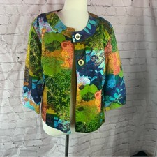 vtg Coldwater Creek artistic boho Womens 14 jacket Blazer eclectic business cas