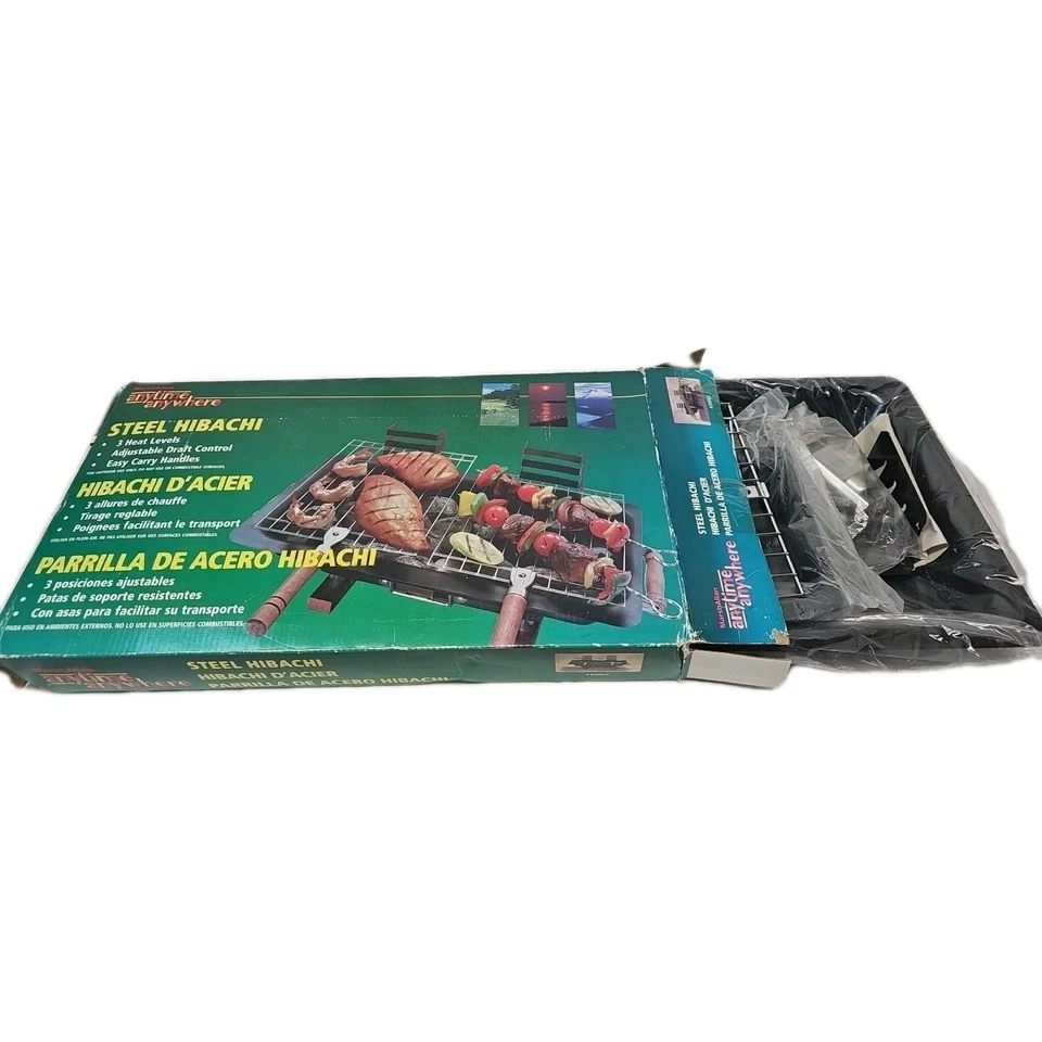 MARSH ALLEN 30002 Black Steel HIBACHI D'ACIER Grill - Image 2 of 4