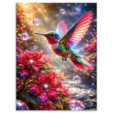 Hummingbird Diamond Art Kits for Adults Beginners, 5D DIY Full Round Gem Art ...