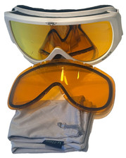 Vtg Uvex Anti-Fog Goggles Double Lens Replacement Orange Mirror Ski Sled Read