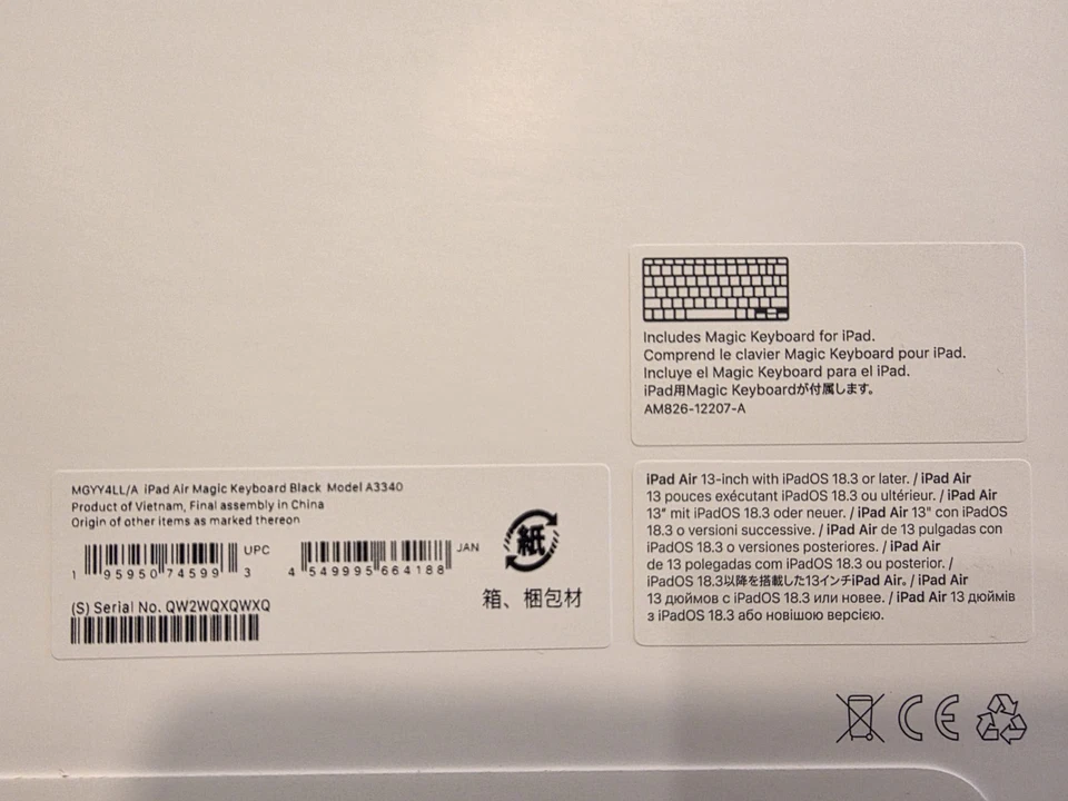 Apple Magic Keyboard for iPad Air 13-inch (M2, 2024)  Black – A3340 (SEALED NEW) - Image 3 of 3