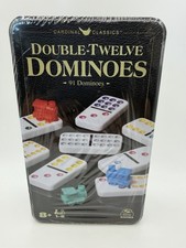 Double Twelve Dominoes Set in Storage Tin for Families and Kids Ages 8 and up