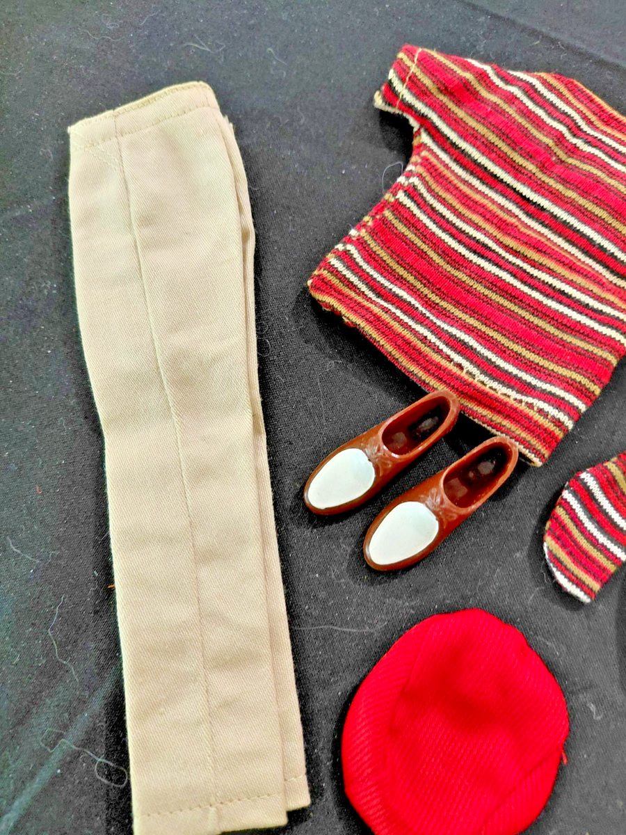 1960'S VINTAGE ORIGINAL KEN #782 CASUALS STRIPED SHIRT(HTF) Outfit