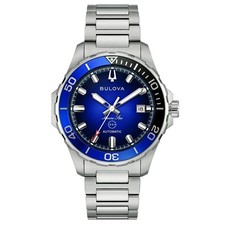BULOVA Marine Star Men's Automatic Watch Steel/Blue 98B471 Sapphire 41 mm