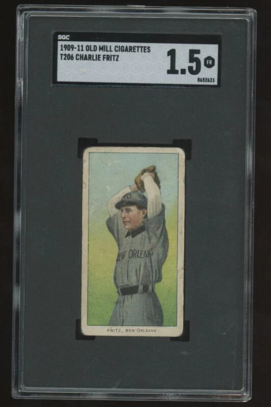 1909 T206 CHARLIE FRITZ FAIR OLD MILL SL RARE SGC 1.5 NEW ORLEANS PELICANS