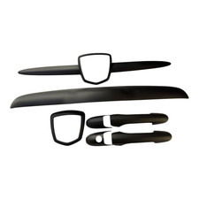 Fits Abarth Handles Whiskers Boot Handle Rear Badge Full Matt Black 500595